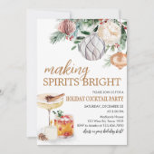Holiday Spirits Bright Cocktail Kerstfeest Kaart (Voorkant)