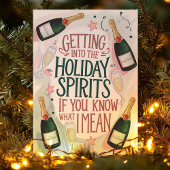 Holiday Spirits Champagne Humor Kerst Kaart