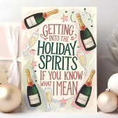 Holiday Spirits Champagne Humor Kerst Kaart
