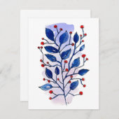 Holiday Sprig Feestdagenkaart (Voorkant / Achterkant)