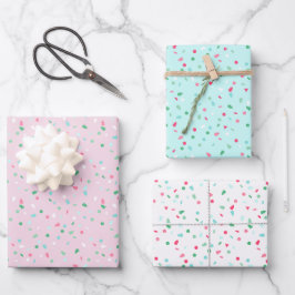 Holiday Sprinkles Wrapping Paper Flat Sheet Trio