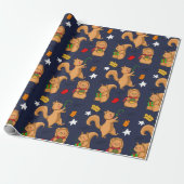 Holiday Squirrel Cadeaupapier (Uitgerold)