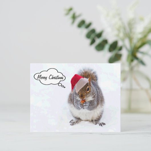 Holiday Squirrel Feestdagenkaart (Staand voorkant)