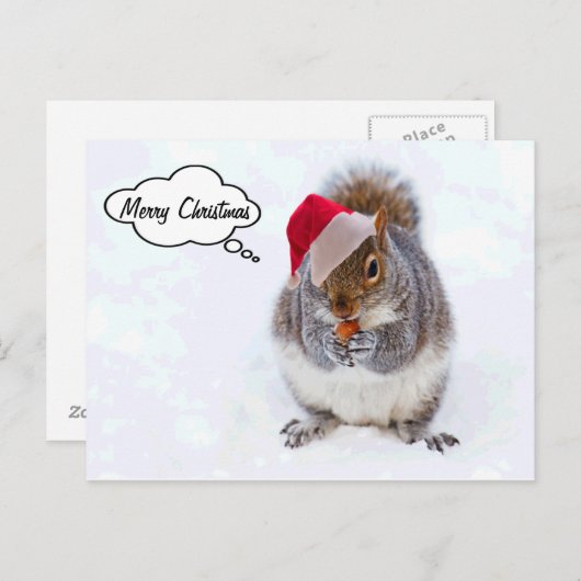 Holiday Squirrel Feestdagenkaart (Voorkant / Achterkant)
