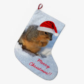 Holiday Squirrel Grote Kerstsok (Voorkant (Hangend))