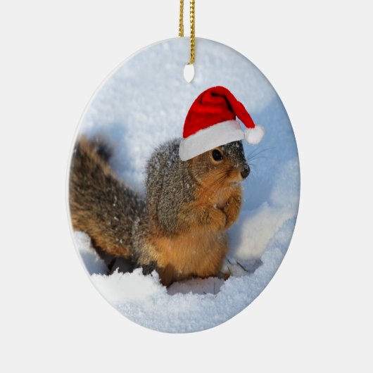 Holiday Squirrel Keramisch Ornament (Rechts)