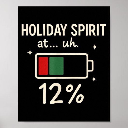 Holiday Srit At 12 Percent Funny Low Battery Chris Poster (Voorkant)
