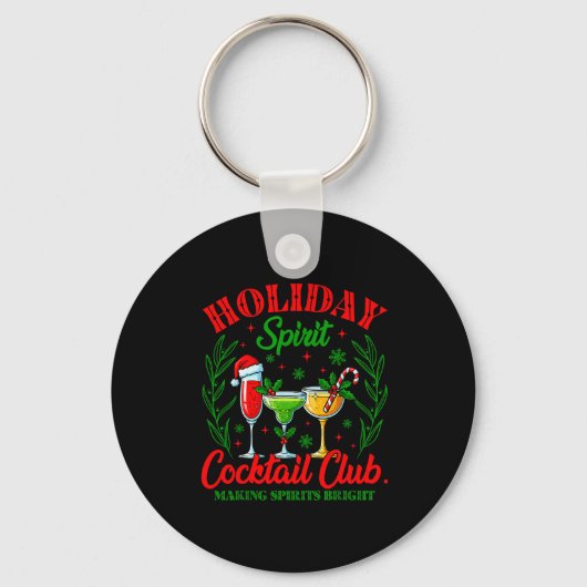 Holiday Srit Tail Club Christmas Drink Xmas Vacati Sleutelhanger (Voorkant)