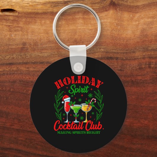 Holiday Srit Tail Club Christmas Drink Xmas Vacati Sleutelhanger (Voorkant)