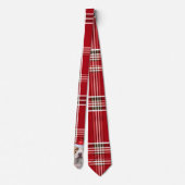 Holiday Staffordshire Terrier Red Plaid Christmas Stropdas (Achterkant)
