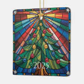 Holiday Stained Glass Artwork Keramisch Ornament (Links)