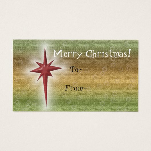 Holiday Star Cadeau Labels Visitekaartje (Voorkant)
