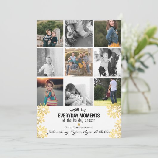 Holiday Star Everyday Moments 9 Fotocollage Feestdagenkaart (Staand voorkant)