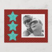 Holiday Stars Foto Briefkaart {rood} (Voorkant)