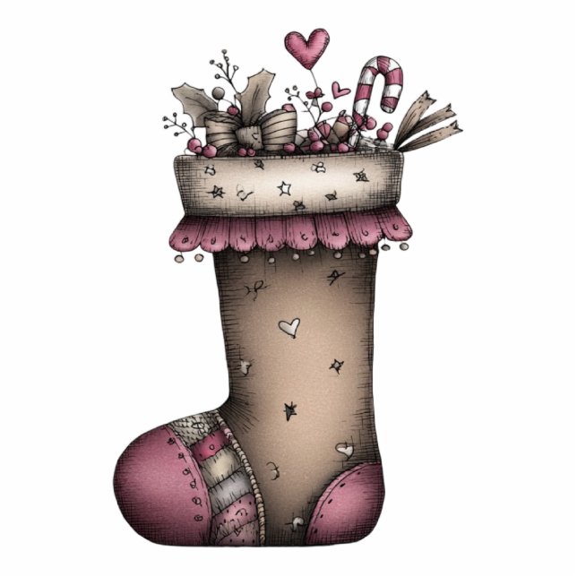 Holiday Stocking Surprise Staand Fotobeeldje (Voorkant)