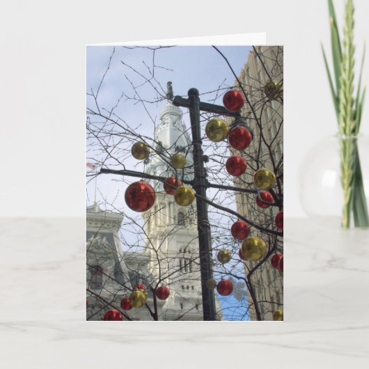 Holiday Street Scene Feestdagen Kaart (Voorkant)