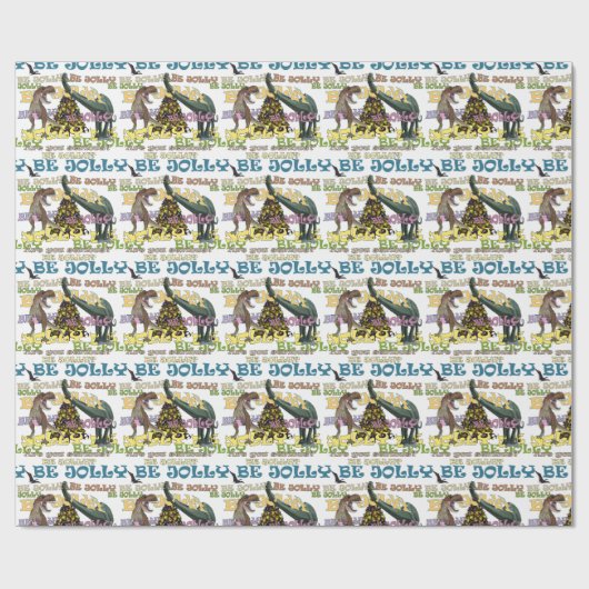 Holiday Stress Dinosaur Cadeaupapier (Vlak)