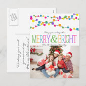 Holiday String Lights Merry Bright briefkaart (Voorkant / Achterkant)