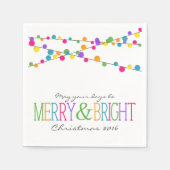 Holiday String Lights Merry Bright Holiday Napkins Servetten (Voorkant)