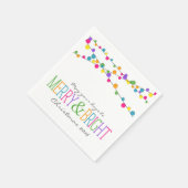 Holiday String Lights Merry Bright Holiday Napkins Servetten (Hoek)