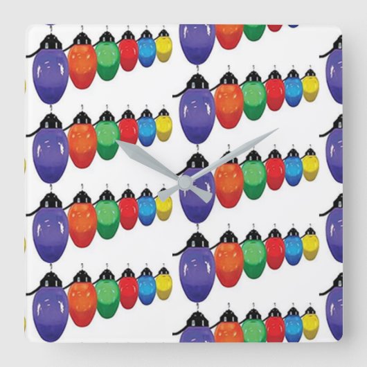 "HOLIDAY STRING OF LIGHTS" CHRISTMAS CLOCK VIERKANTE KLOK (Voorkant)