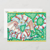 Holiday Striped Dragon Christmas Post Kaart (Voorkant / Achterkant)