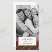 Holiday Stripes Kerst Kaart (Voorkant / Achterkant)