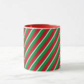 Holiday Stripes Rood Wit Groen Snoep Cane Mok (Midden)