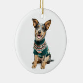 Holiday Sweater Cattle Dog Keramisch Ornament (Rechts)