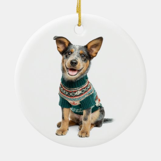 Holiday Sweater Cattle Dog Keramisch Ornament (Achterkant)