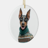 Holiday Sweater Doberman Keramisch Ornament (Rechts)