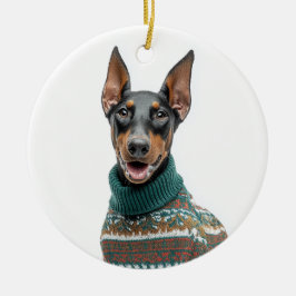 Holiday Sweater Doberman Keramisch Ornament