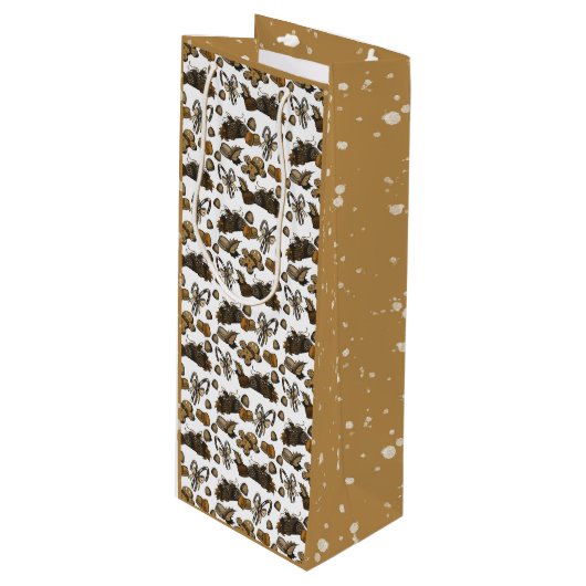 Holiday Sweets- Coco (Solid) Wine Bag Wijn Cadeautas (Voorkant Gekanteld)