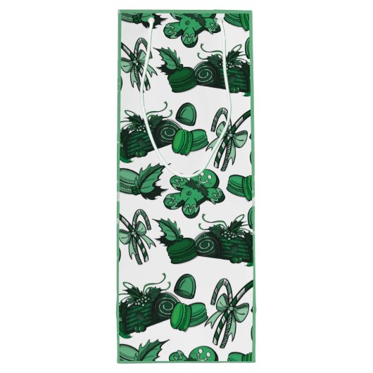 Holiday Sweets- Mint (Solid) Wijn Cadeautas (Achterkant)