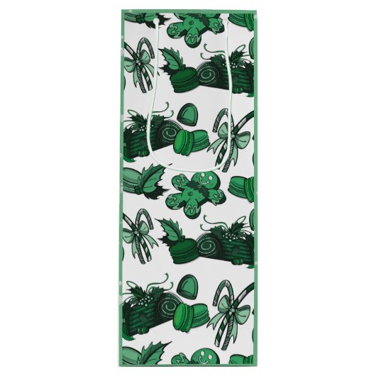 Holiday Sweets- Mint (Solid) Wijn Cadeautas (Voorkant)