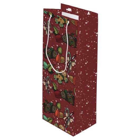 Holiday Sweets- Peppermint (Color) Wijn Cadeautas (Voorkant Gekanteld)