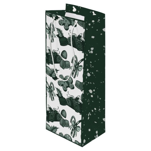 Holiday Sweets- Pine (Solid) Wijn Cadeautas (Achterkant Gekanteld)
