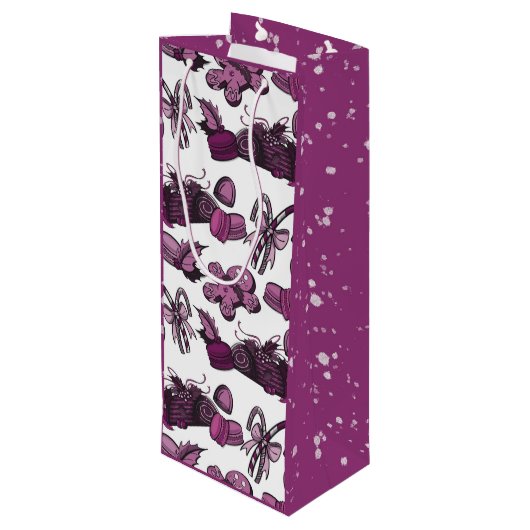 Holiday Sweets- Sugar Plum (Solid) Wijn Cadeautas (Achterkant Gekanteld)