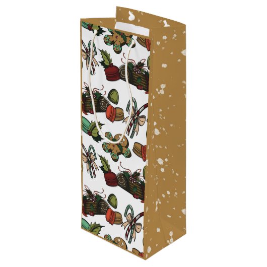 Holiday Sweets Wijn Cadeautas (Achterkant Gekanteld)