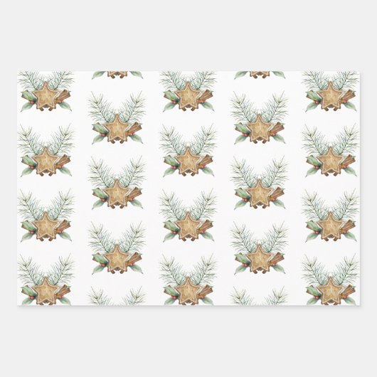 Holiday Sweets Wrapping Paper Flat Sheet Set of 3 (Voorkant 2)