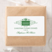 Holiday Swirls Cadeau Baking Labels, Green Etiket (Insitu)