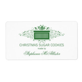 Holiday Swirls Cadeau Baking Labels, Green Etiket