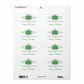 Holiday Swirls Cadeau Baking Labels, Green Etiket (Full Sheet)
