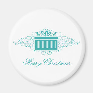 Holiday Swirls Cadeau Magnet, Aqua Magneet