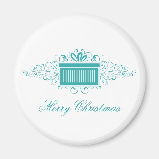 Holiday Swirls Cadeau Magnet, Aqua Magneet (Voorkant)