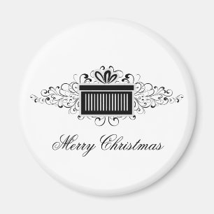 Holiday Swirls Cadeau Magnet, Black Magneet