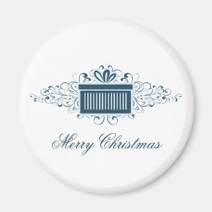 Holiday Swirls Cadeau Magnet, Blue Magneet