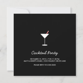 Holiday Swizzle Cocktail Party Invitation Black Kaart