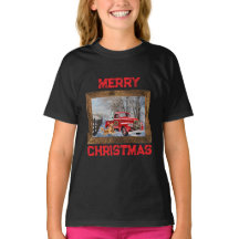 Holiday T-Shirt Country Christmas Farm Scene 