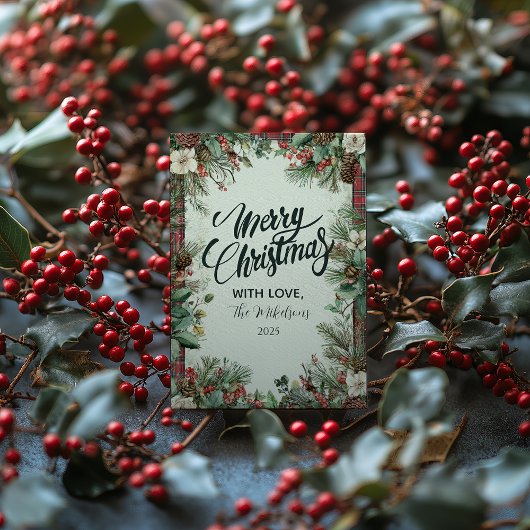 Holiday Tartan Christmas Feestdagenkaart